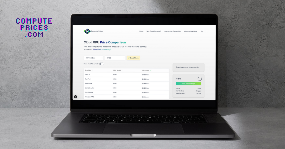 Compare Cloud AI Pricing: GPUs &amp; LLM APIs | ComputePrices.com